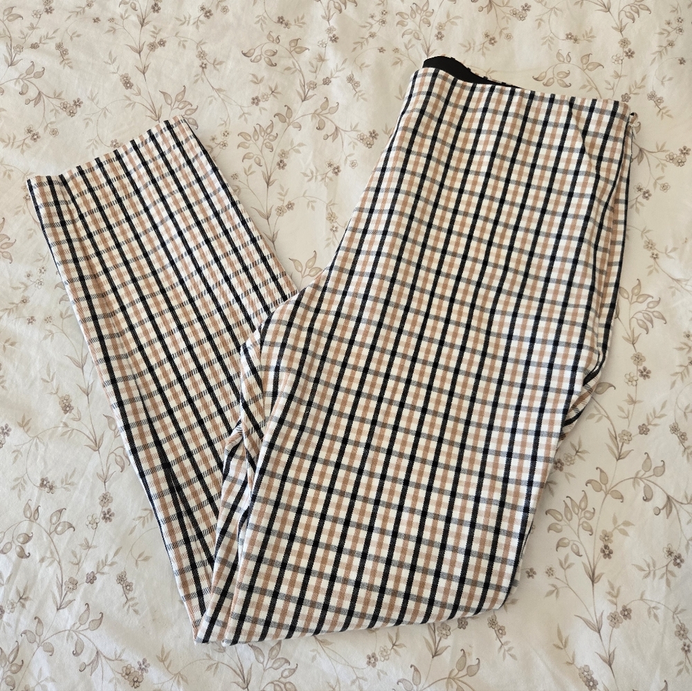 a new day Black, Yellow and Tan Checkered Women's Chinos